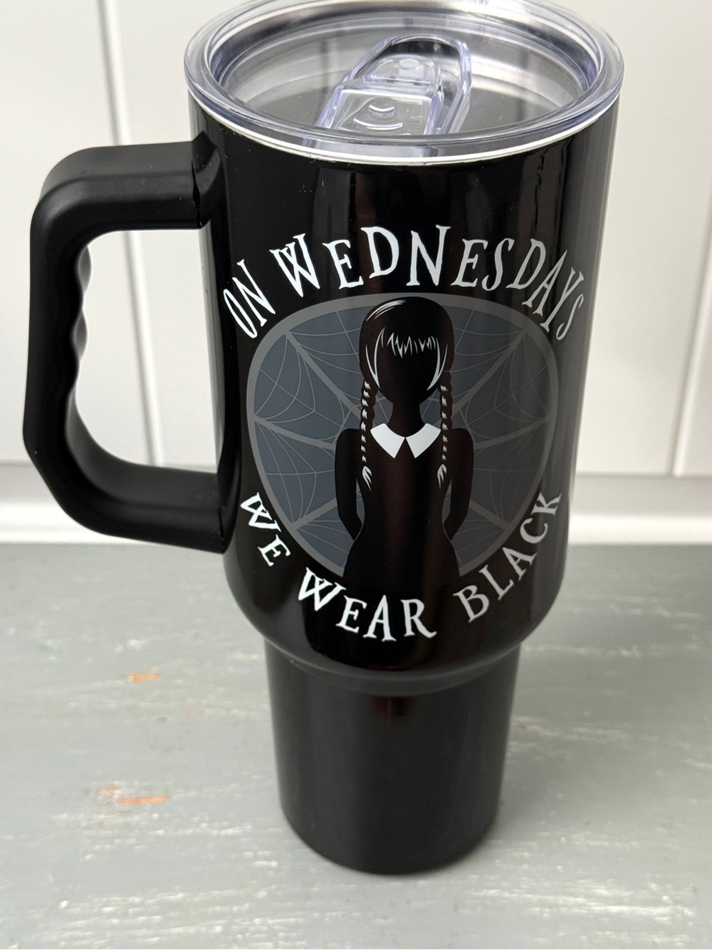 On Wednesdays We Wear Black Steel Tumbler 40oz - Picture 3 of 7
